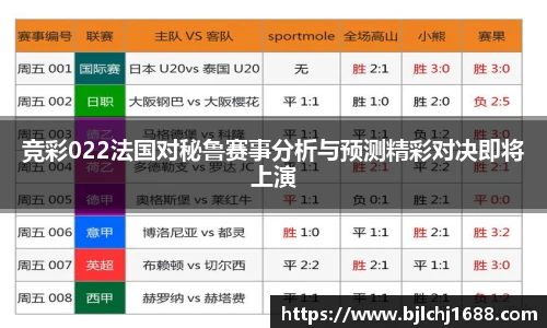竞彩022法国对秘鲁赛事分析与预测精彩对决即将上演